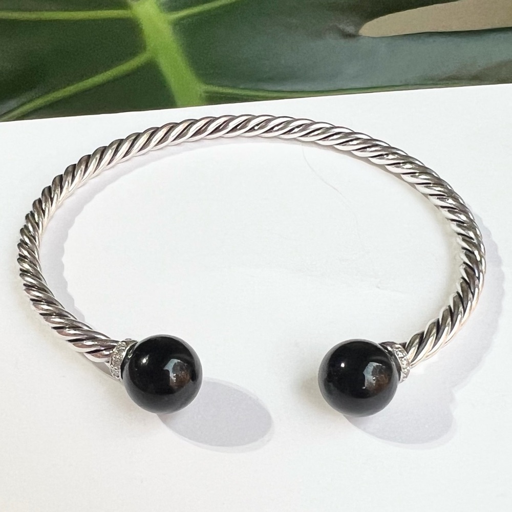 ❤️ David Yurman Solari Cable Bracelet w/ Onyx